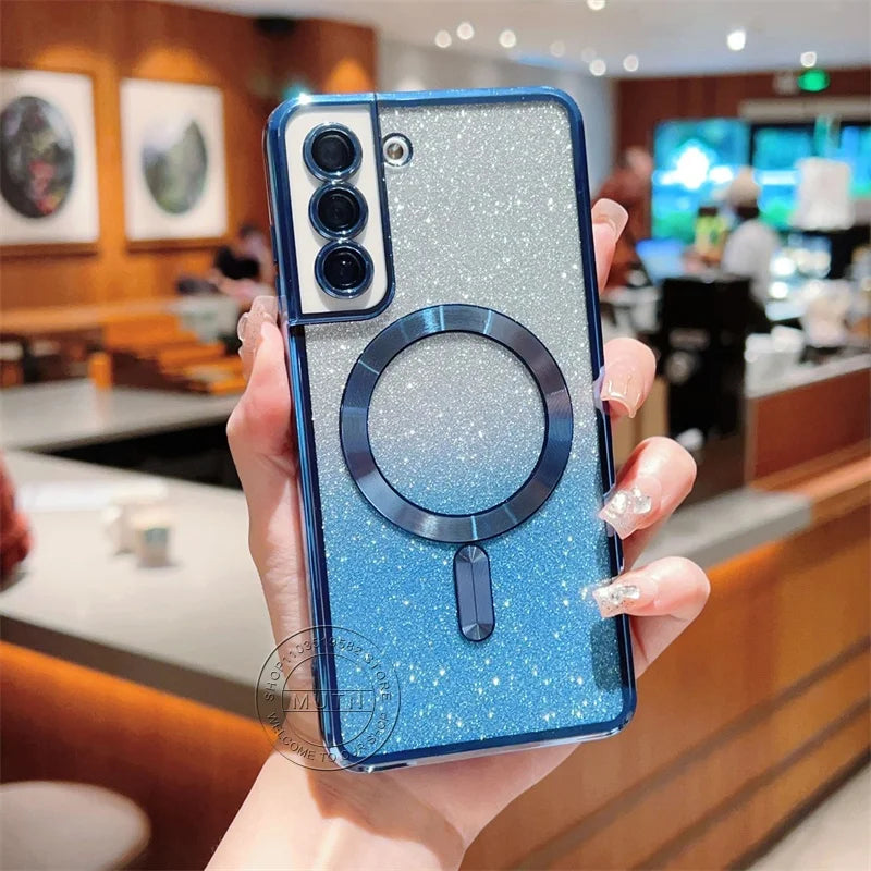 Glitzer Magnetische Hülle für Samsung Galaxy S20–S25 Ultra Note 20