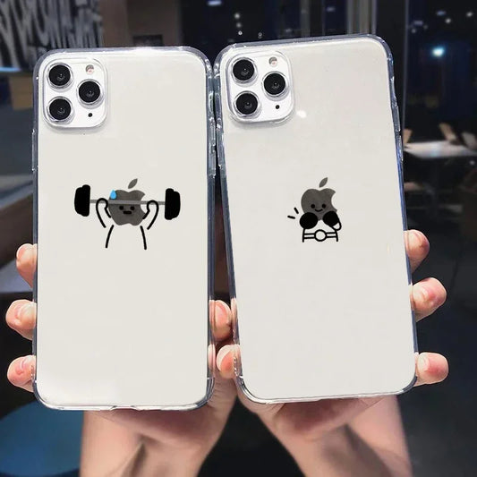 Transparente Hülle Strichmännchen für iPhone – Soft TPU, 4 Designs