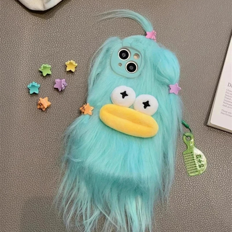 Flauschige Plüsch-Monster Handyhülle – Niedlich, Warm & Weich