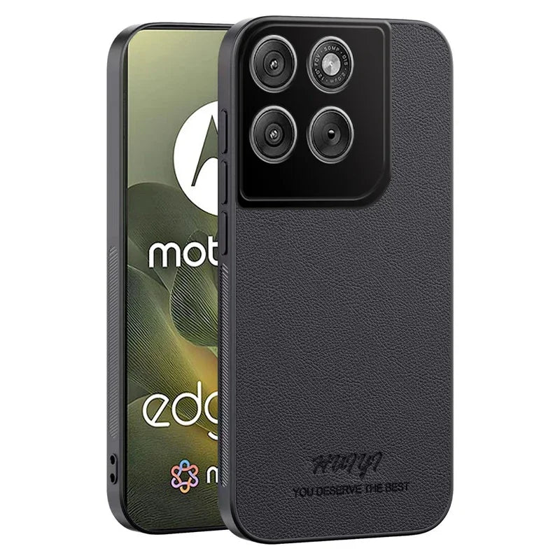 Für Motorola Edge 70 Hülle – Kunstleder mit Magnet-Ring
