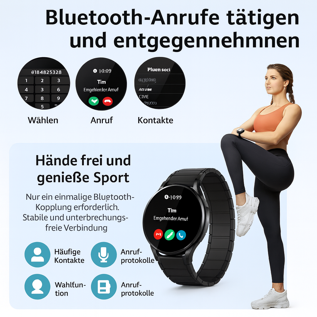 Ultra Smartwatch AMOLED 1.43 Zoll Always-On AI GPT Anruf 100 Sportmodi Gebetszeiten IP68