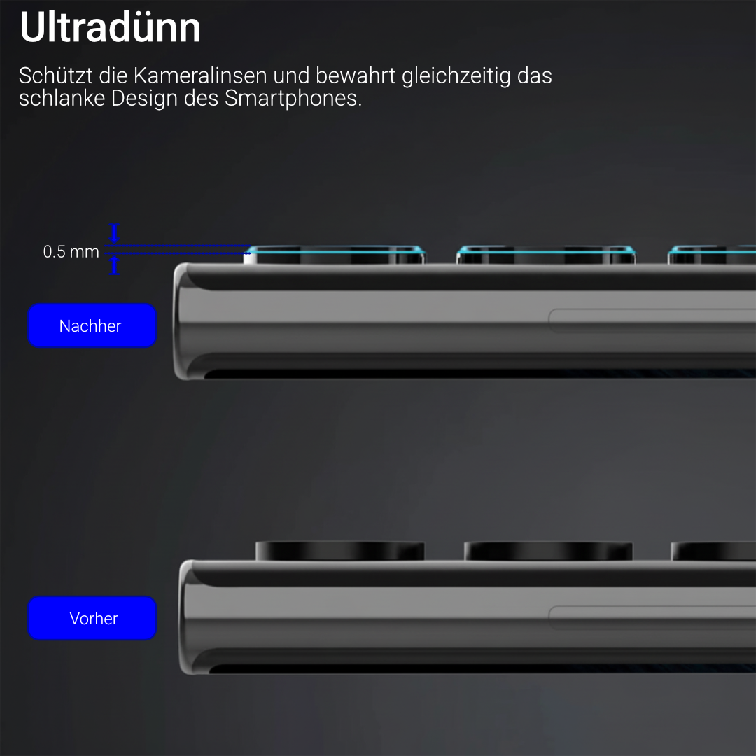 Kamera-Objektivschutz für Samsung Galaxy S22/23/24 Alu-Ring + Glas