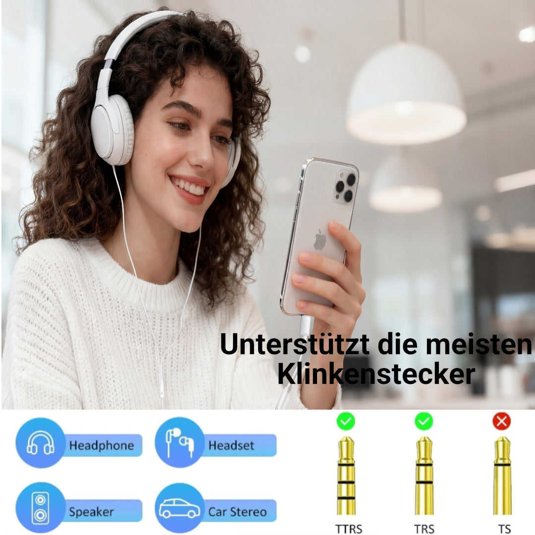 Lightning auf 3,5mm Klinke Adapter iPhone 14 13 12 11 Pro Max Kopfhörer