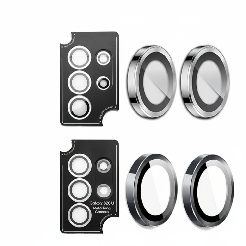 Kamera Schutzglas für Samsung Galaxy S26 Ultra Plus 9H Glas Metallring Set