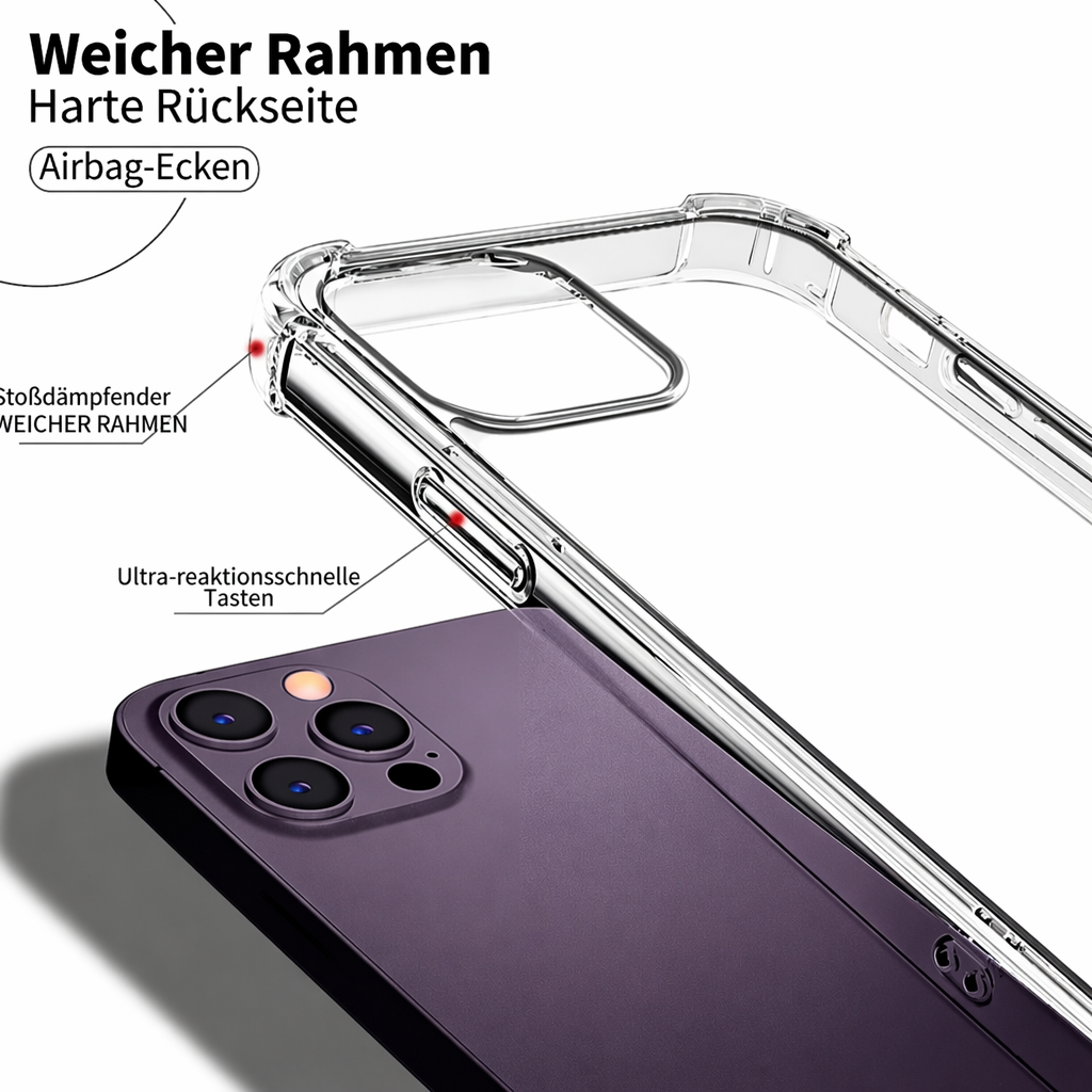 Transparente Silikon Hülle für iPhone 17 16 15 14 13 Pro Max Klar
