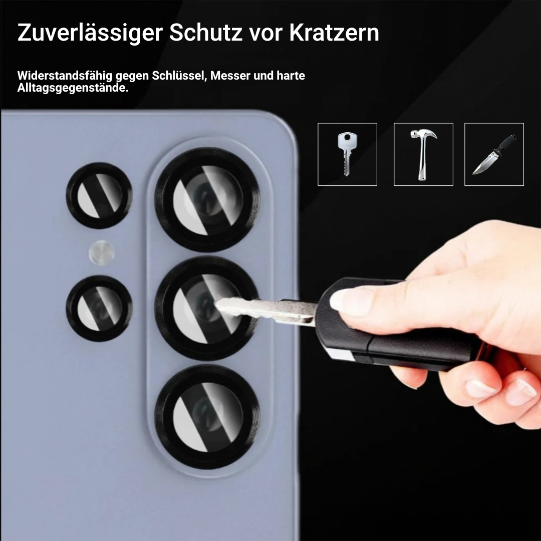 Kamera Schutzglas für Samsung Galaxy S26 Ultra Plus 9H Glas Metallring Set