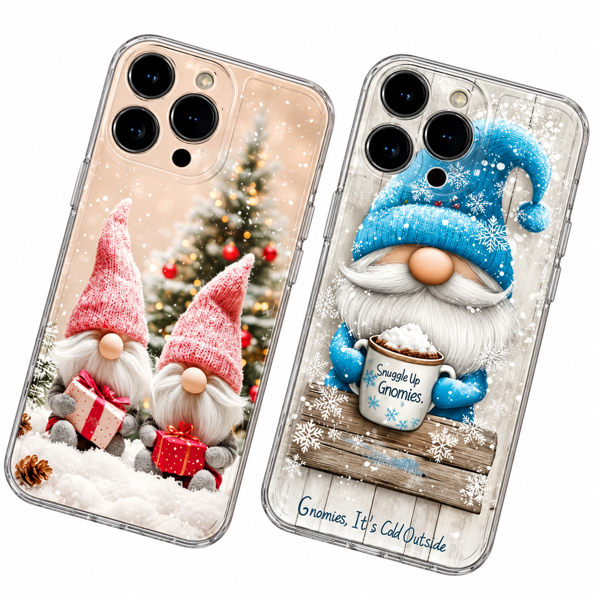 Für iPhone Hülle Weihnachtswichtel – Transparente TPU-Schutzhülle