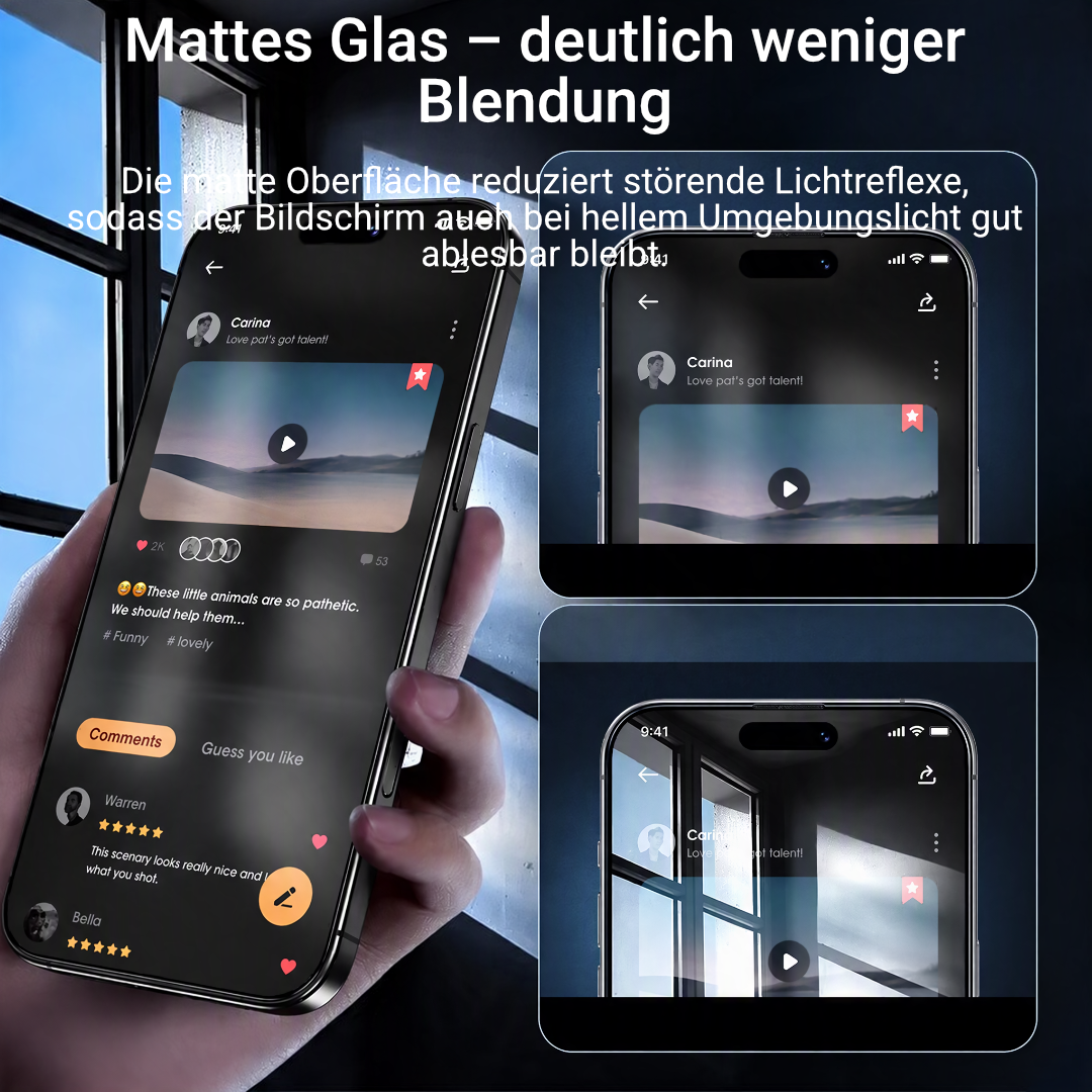 Für iPhone Schutzglas 9H – bis 4er-Pack, Anti-Fingerprint