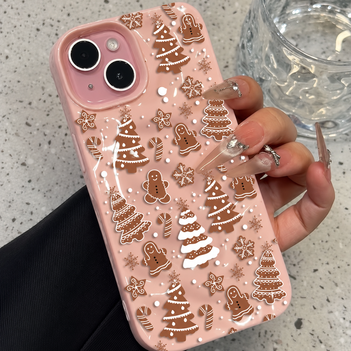 Für iPhone Weihnachten Hülle – Lebkuchenmann & Schneeflocken