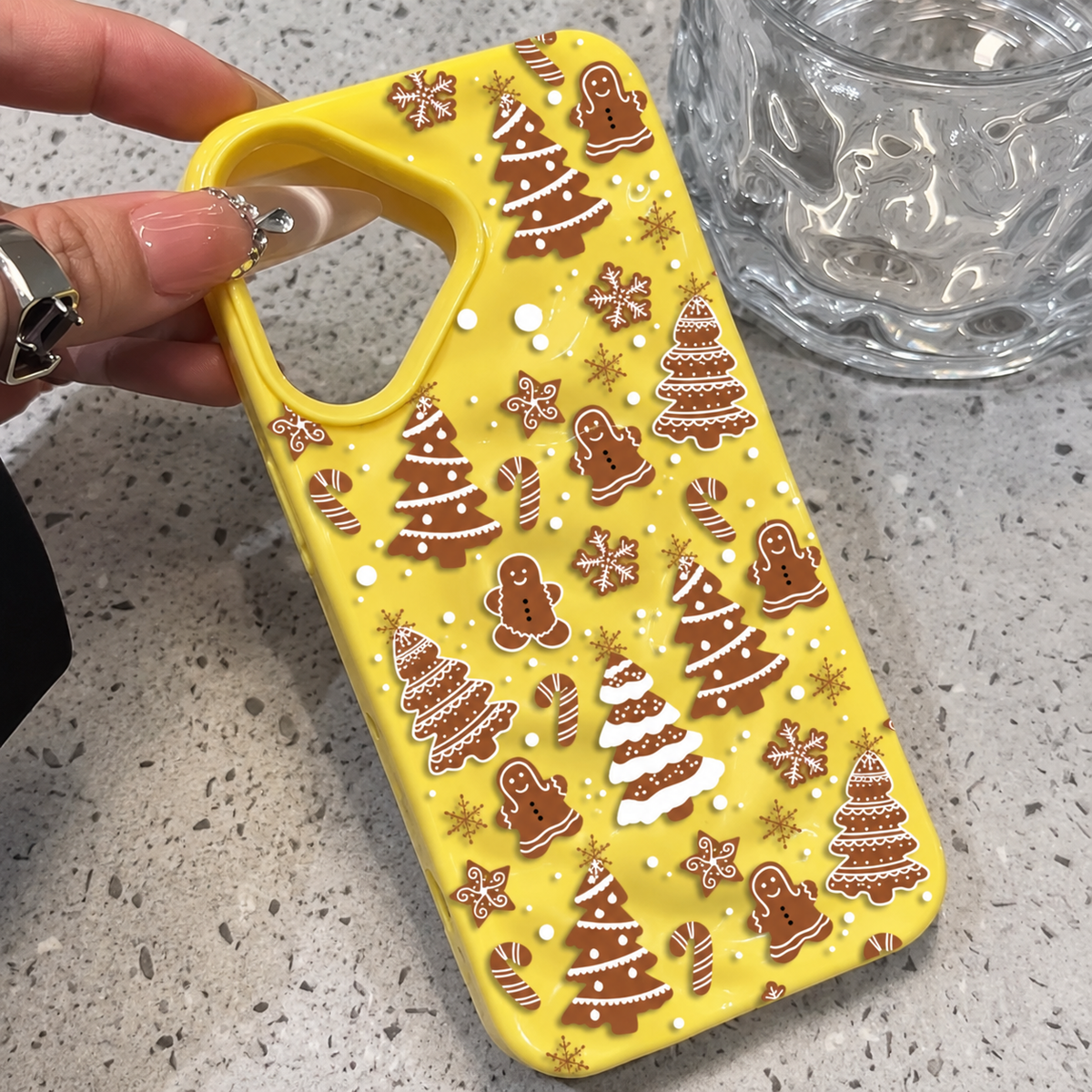 Für iPhone Weihnachten Hülle – Lebkuchenmann & Schneeflocken
