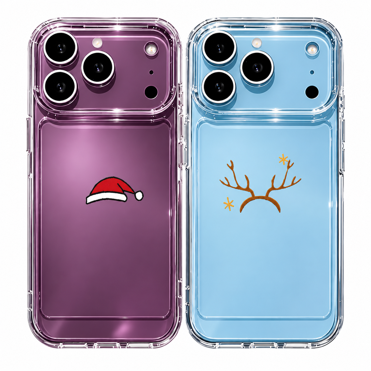 Für iPhone Weihnachts-Hülle – Transparent mit Weihnachtsmotiv