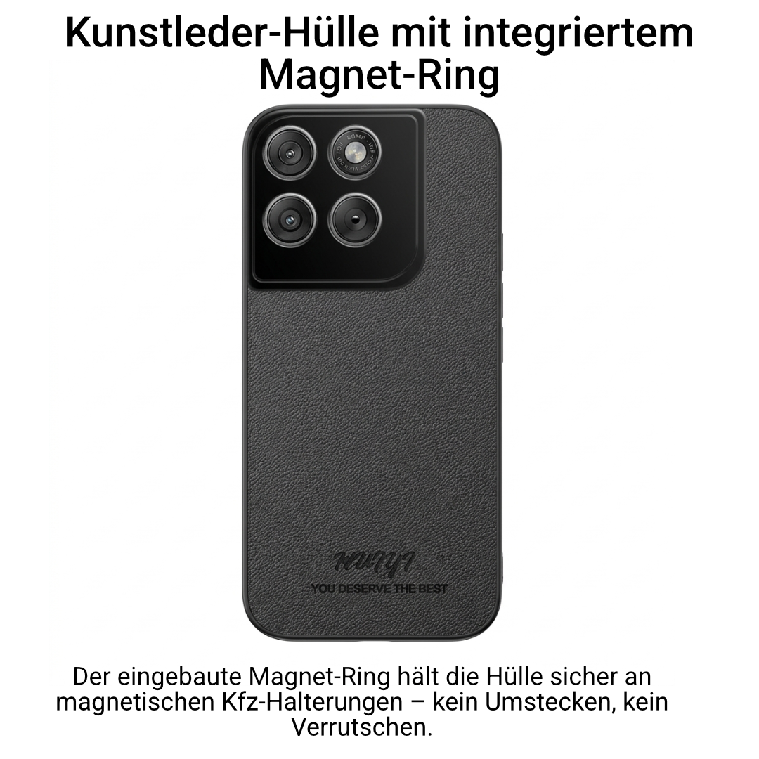 Für Motorola Edge 70 Hülle – Kunstleder mit Magnet-Ring