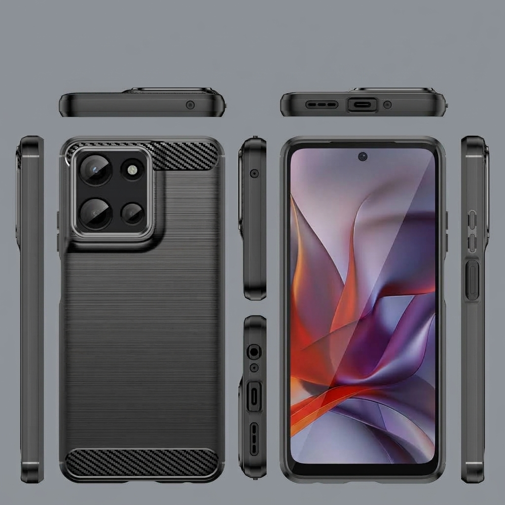 Für Motorola Moto G TPU-Hülle – Carbon-Optik, gebürstet, stoßfest
