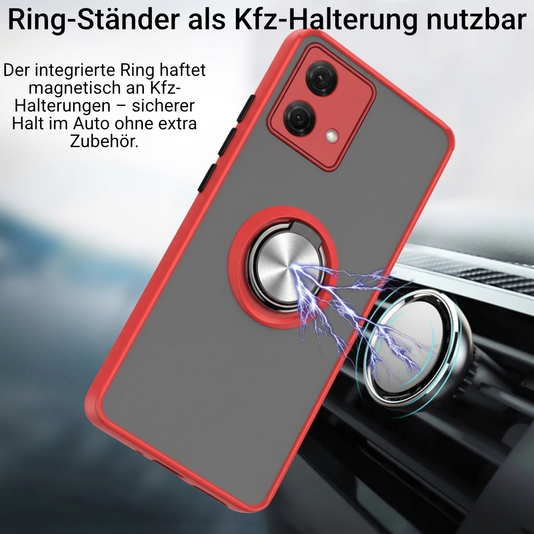 Für Motorola Moto G84/G54/G14 Hülle mit Ring-Ständer, Matt