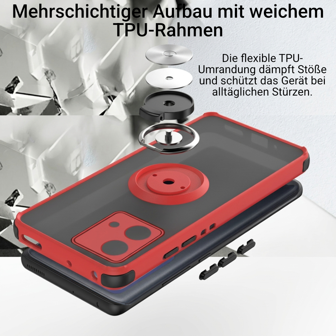 Für Motorola Moto G84/G54/G14 Hülle mit Ring-Ständer, Matt
