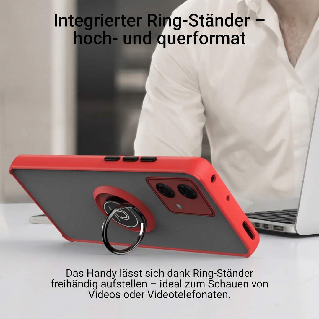 Für Motorola Moto G84/G54/G14 Hülle mit Ring-Ständer, Matt