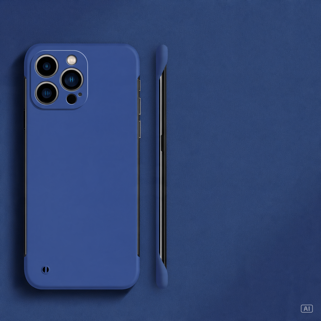 Ultradünne blaue Hartschalen-Hülle für Xiaomi, Rück- und Seitenansicht, matter PC-Kunststoff, Kameraausschnitt