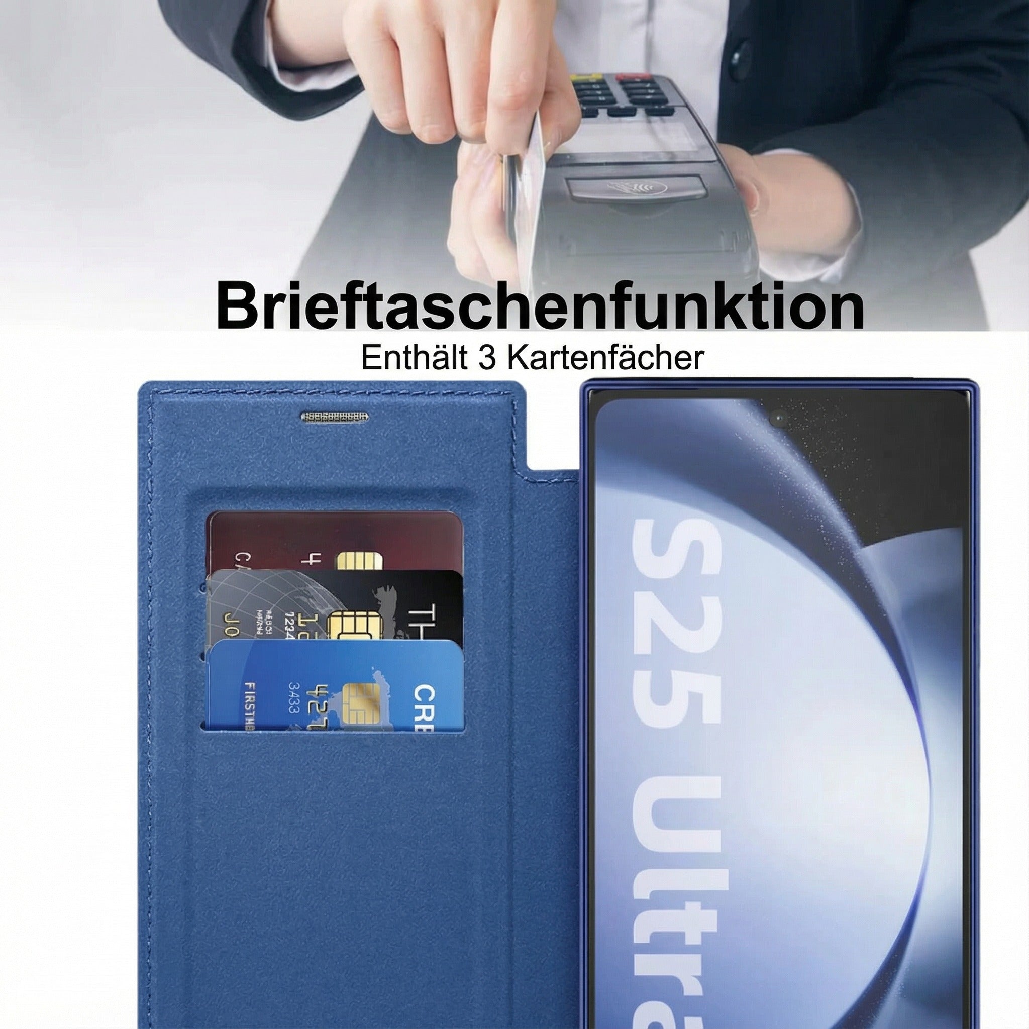 Flip Wallet Hülle aus Leder für Samsung Galaxy – magnetisch & Kartenfach