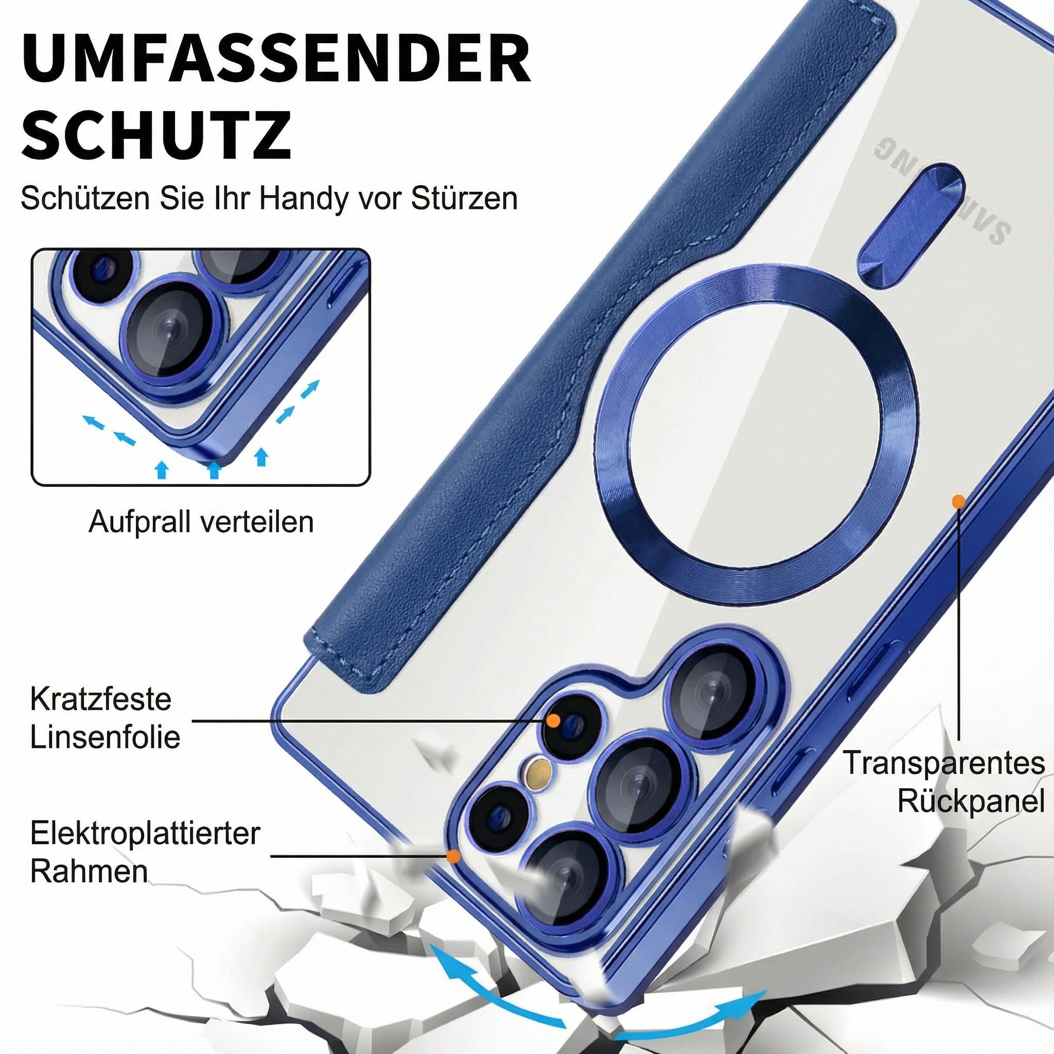 Flip Wallet Hülle aus Leder für Samsung Galaxy – magnetisch & Kartenfach