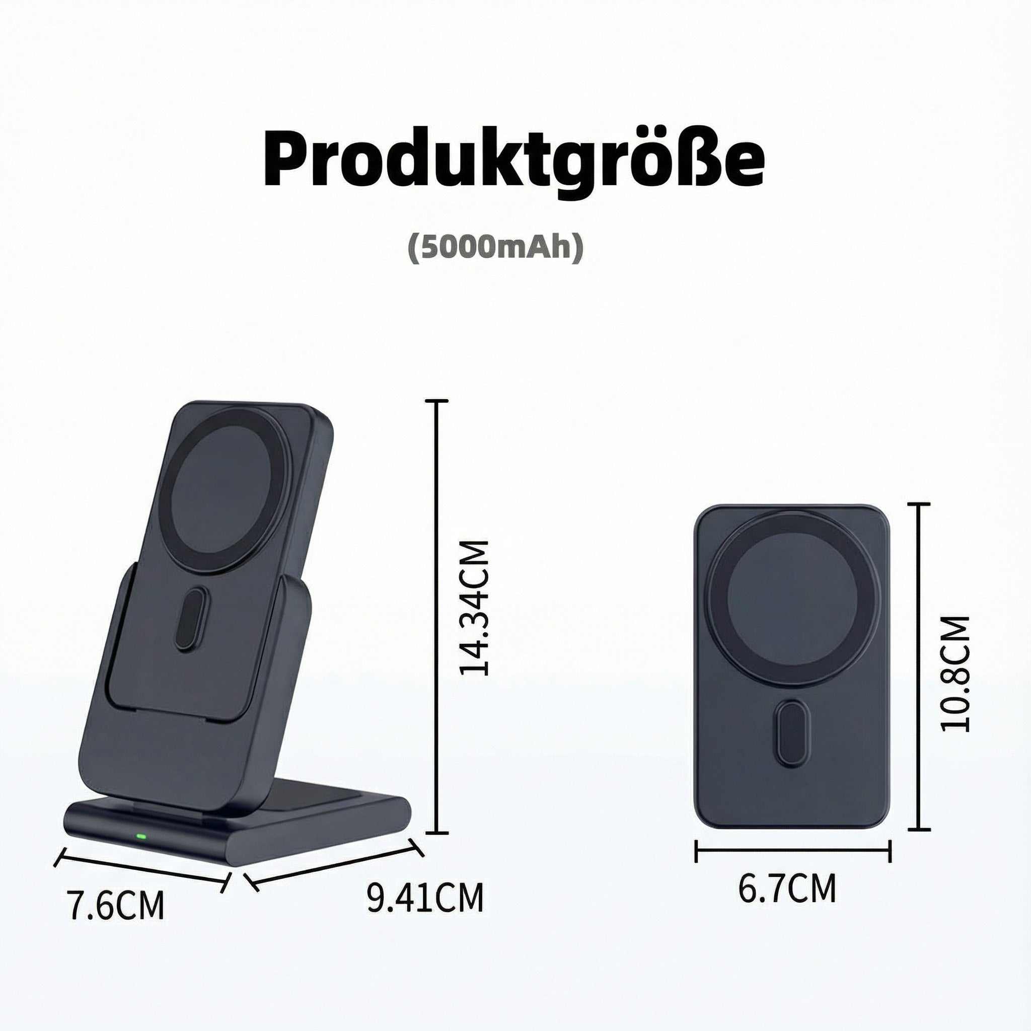 Magnetische Powerbank 10000mAh 15W Kabellos – LED-Display, USB-C