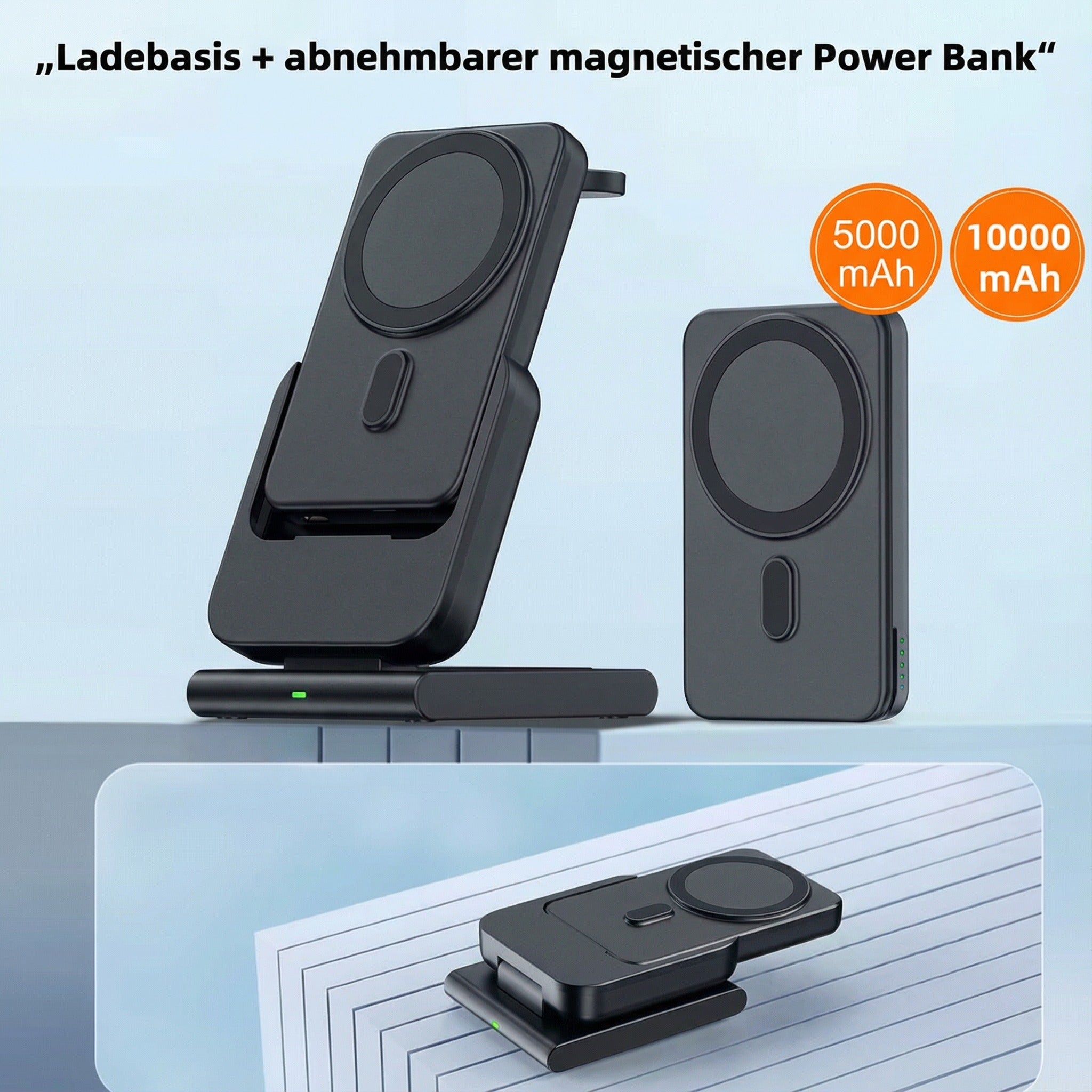 Magnetische Powerbank 10000mAh 15W Kabellos – LED-Display, USB-C
