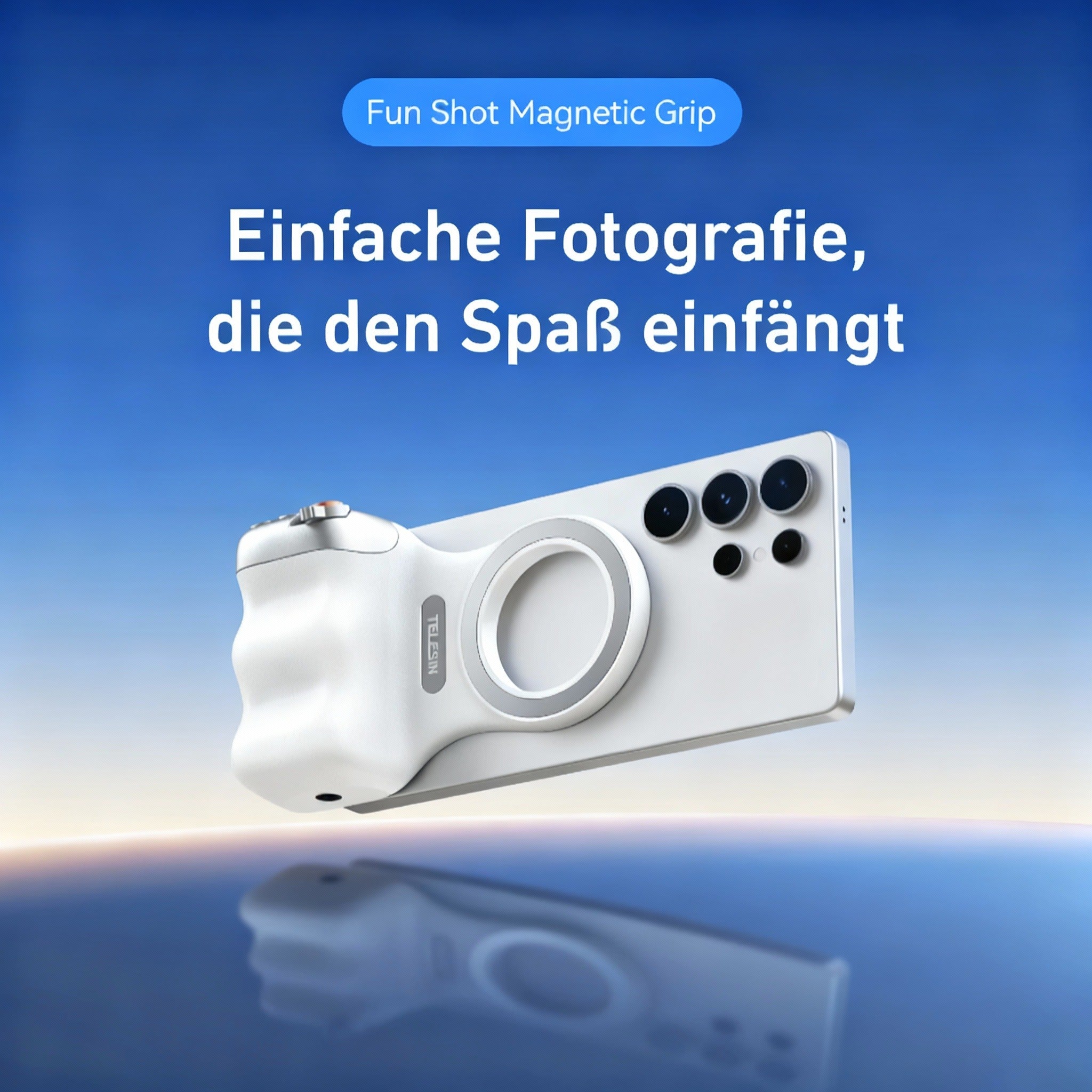 Magnetischer Smartphone Kameragriff Bluetooth Fernbedienung Fülllicht