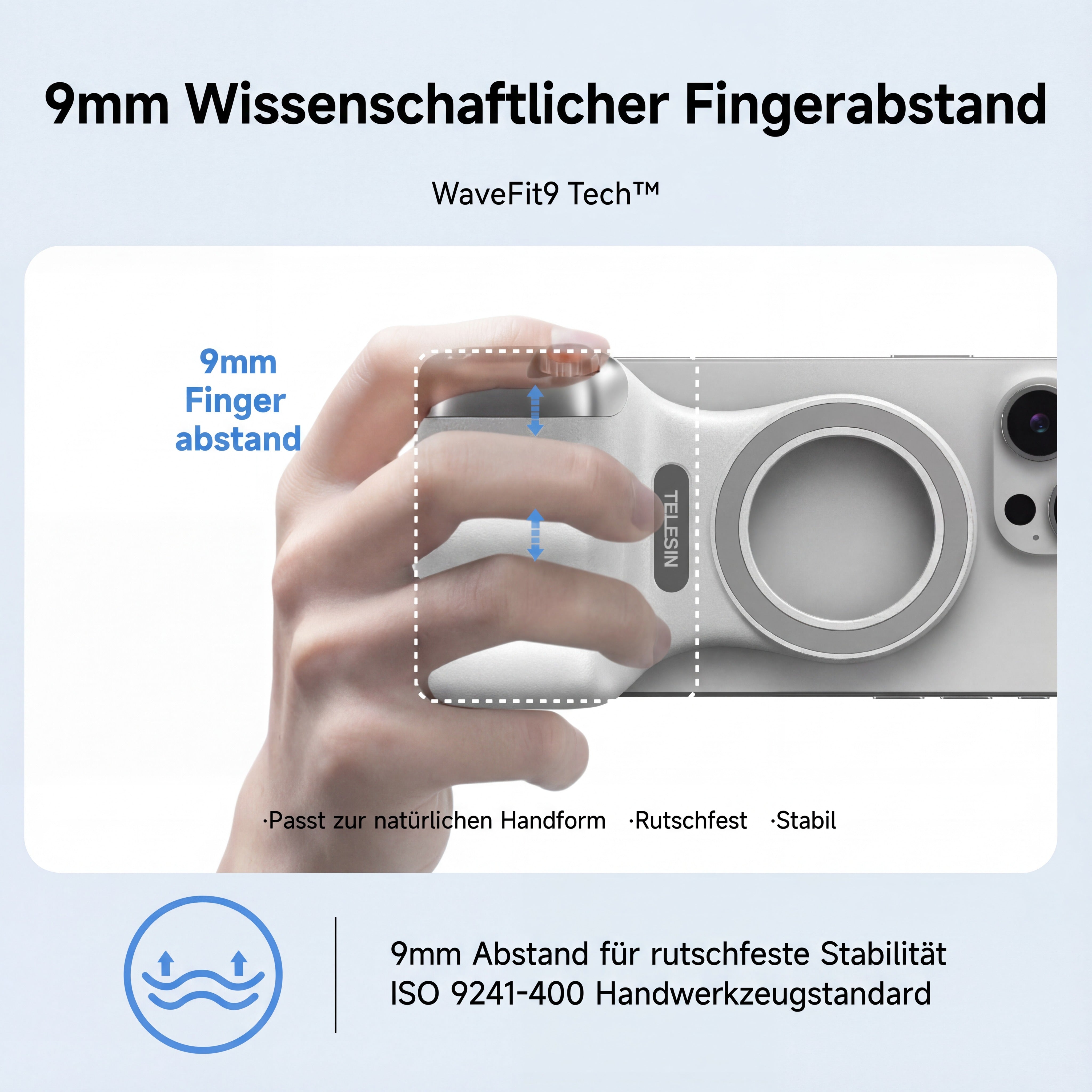Magnetischer Smartphone Kameragriff Bluetooth Fernbedienung Fülllicht