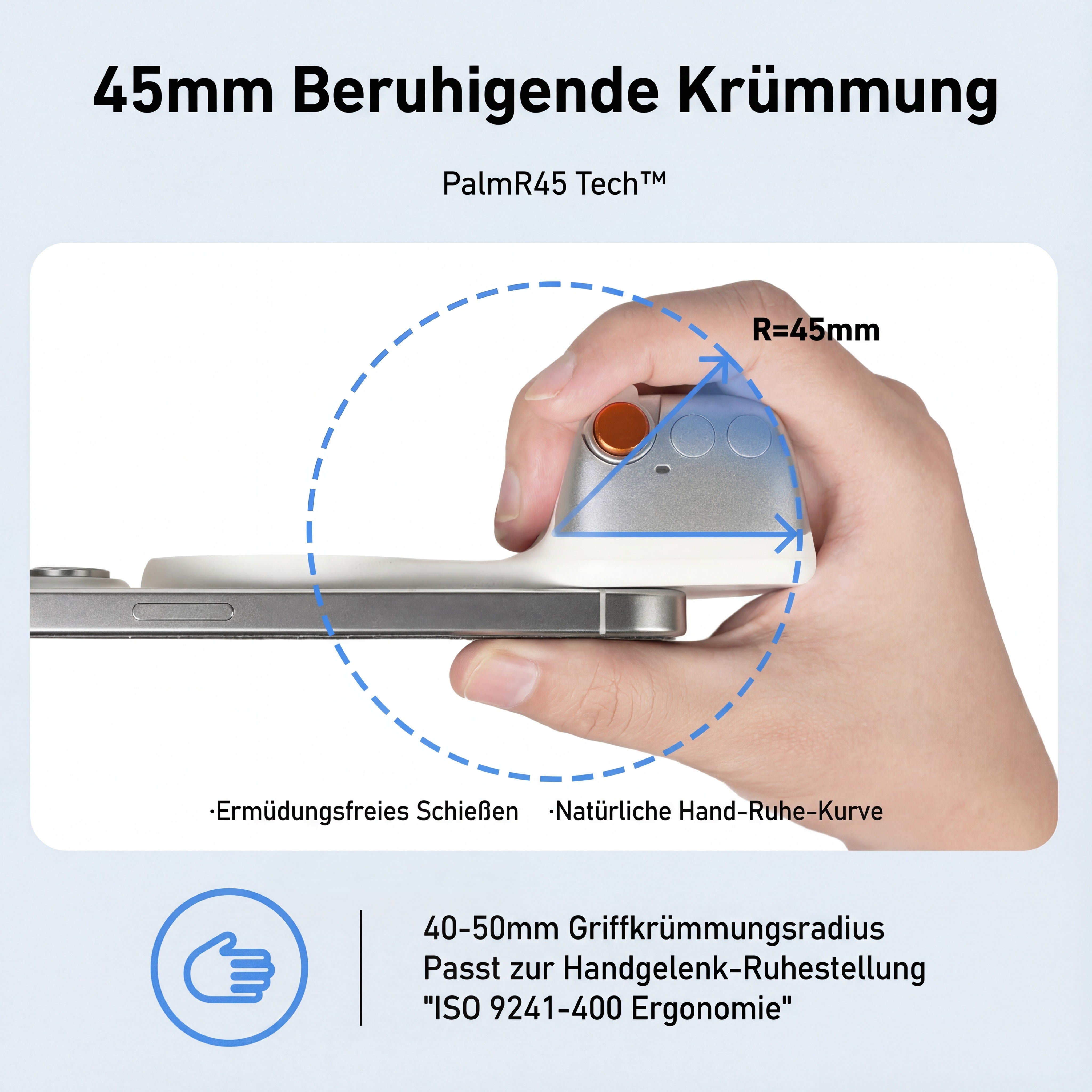 Magnetischer Smartphone Kameragriff Bluetooth Fernbedienung Fülllicht