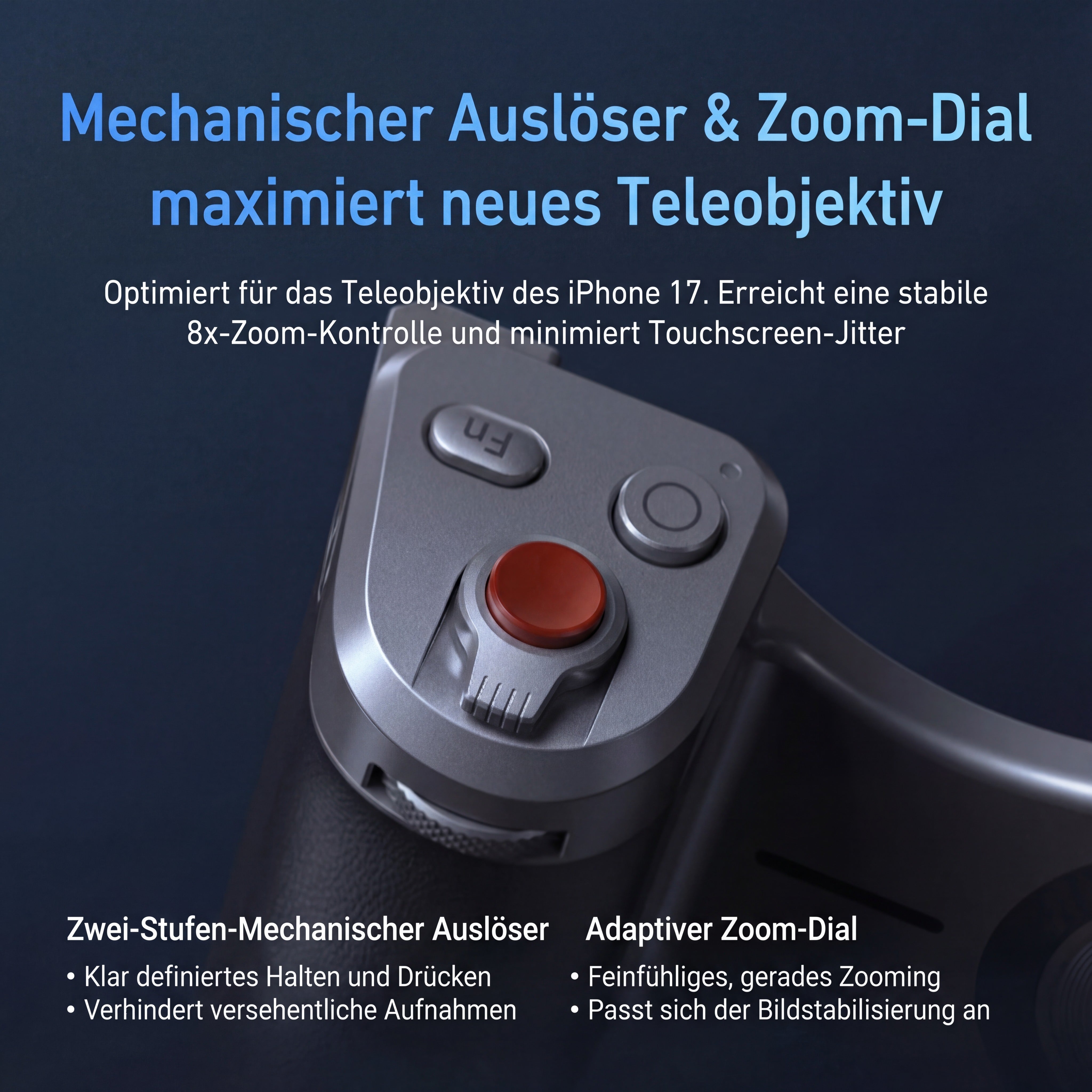 Magnetischer Kamera-Griff für iPhone 17 Pro Max Graphen-Kühlung Stativ