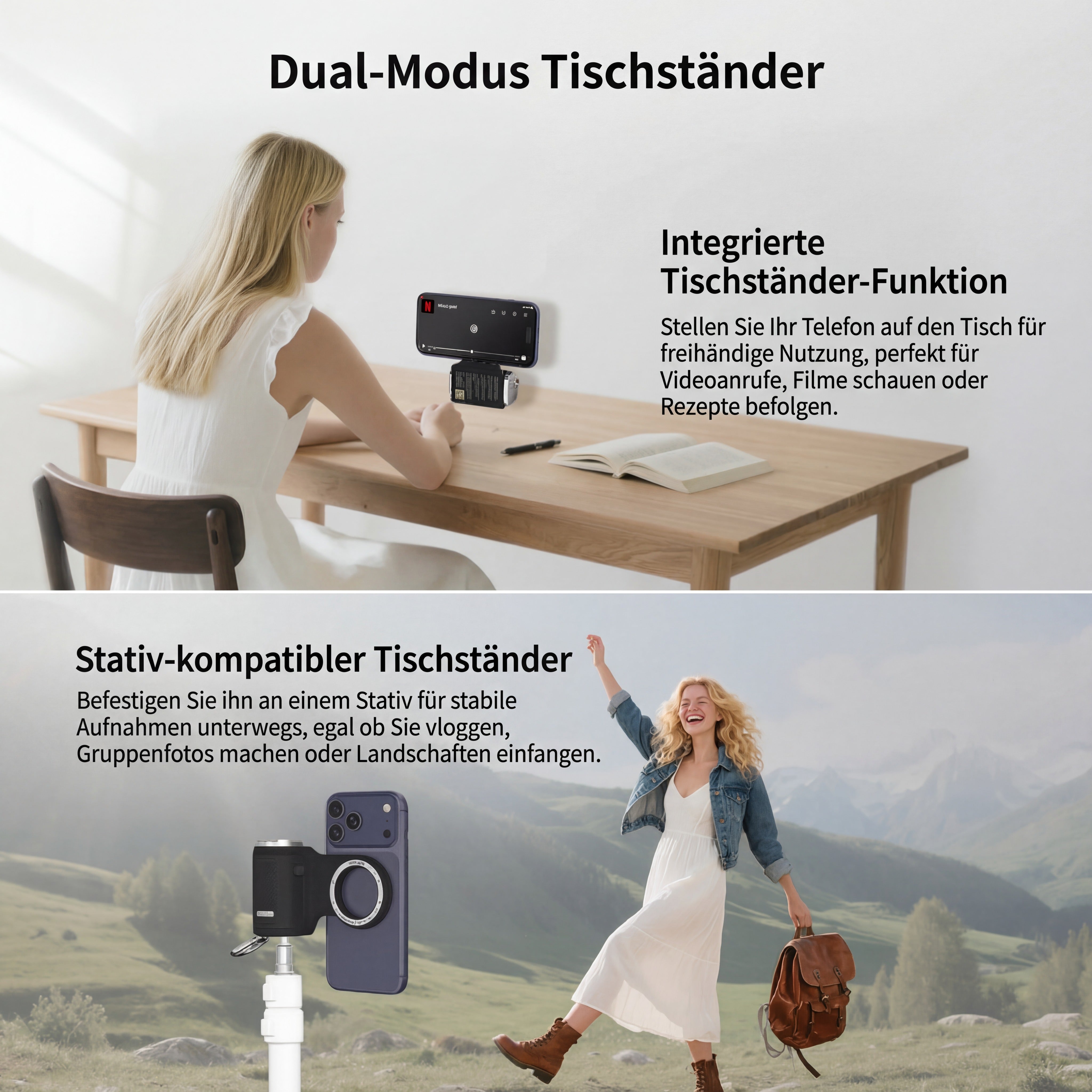 Magnetischer Smartphone Kameragriff Bluetooth Fernauslöser Vlog Selfie