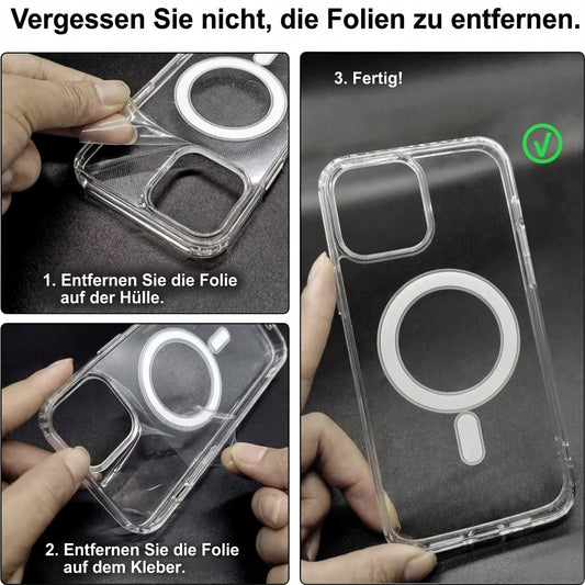 Transparente Magnetische Hülle für iPhone 17 16 15 14 13  Pro Max Klar