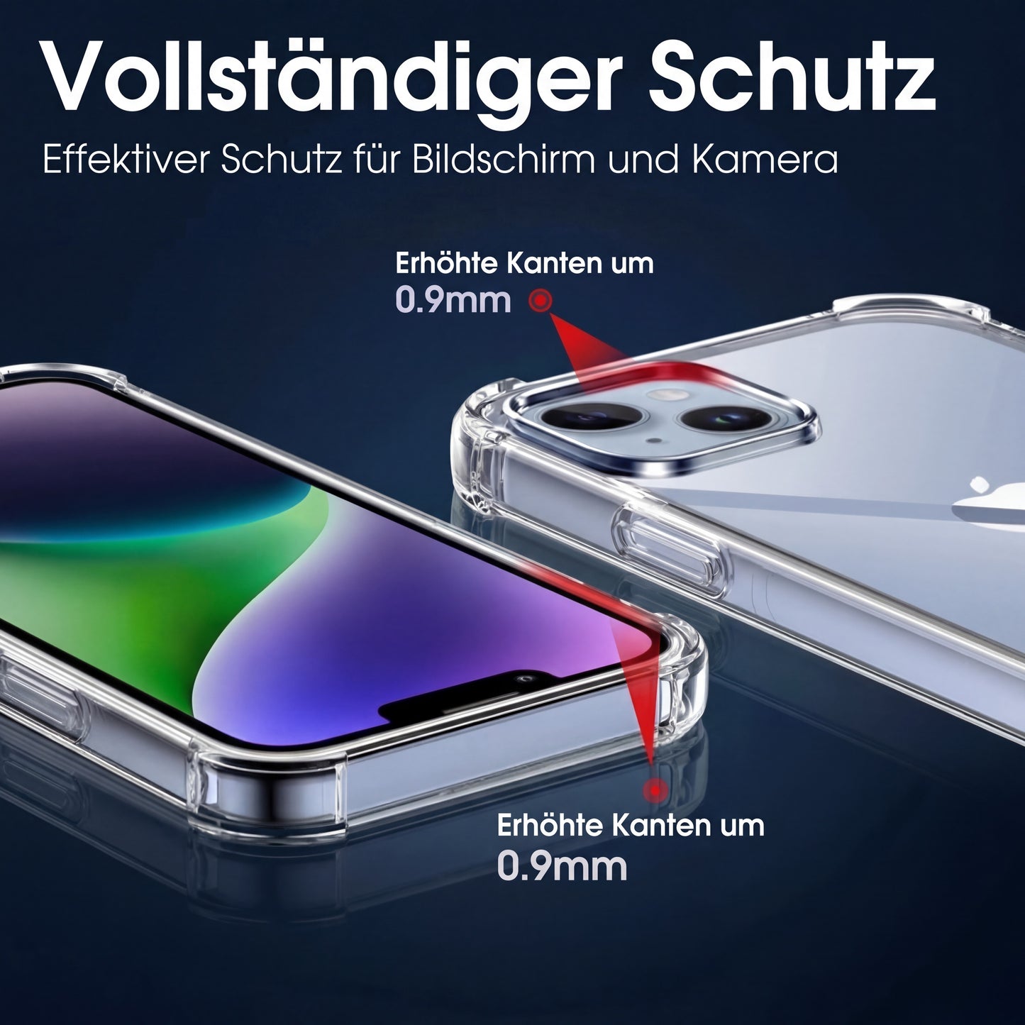 Stoßfeste Transparente Silikon Hülle für iPhone 15 14 13 12 11 Pro Max Klar