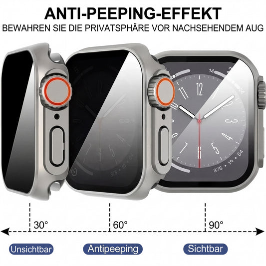 Schutzhülle mit Privacy Glas für Watch Serie 9 8 7 6 5 4 SE 40-45mm