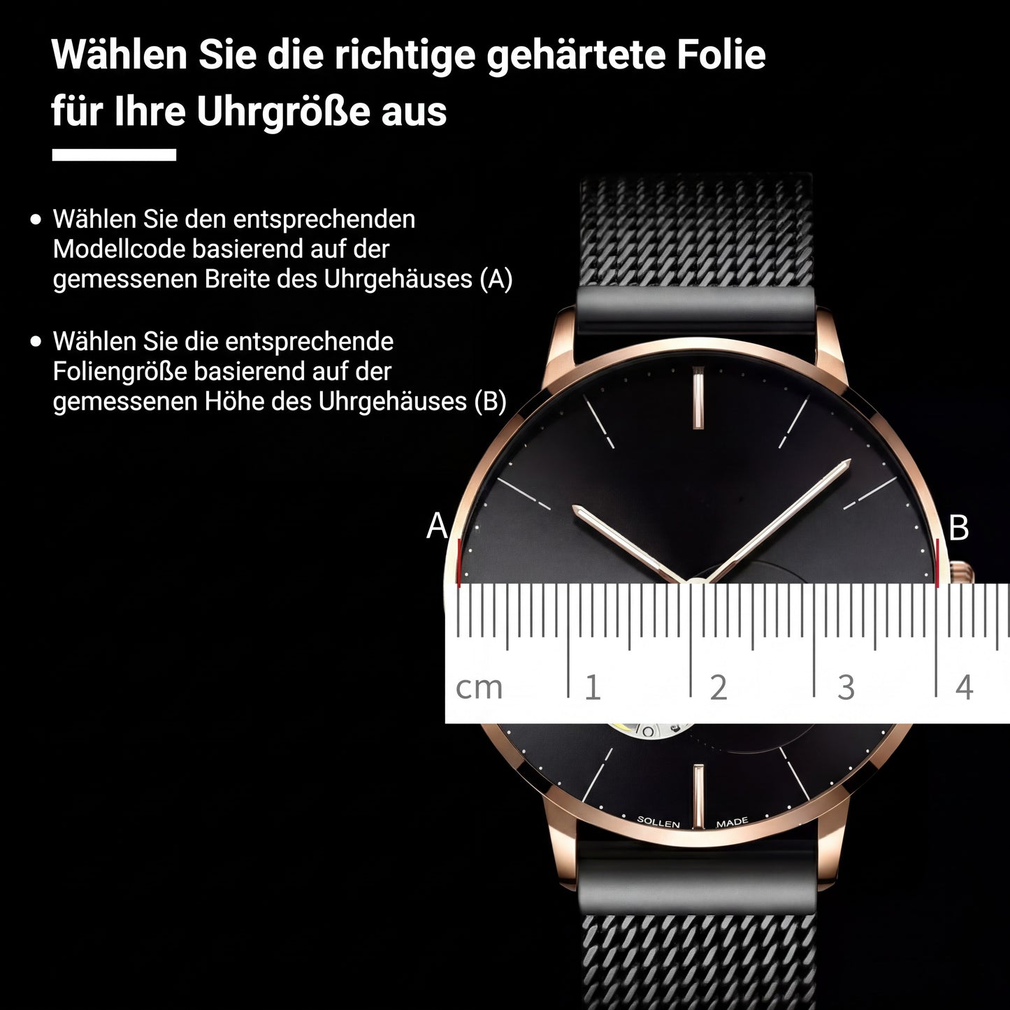 Smartwatch Schutzglas Universal 26–46 mm – 9H Härte, 1–5 Stück