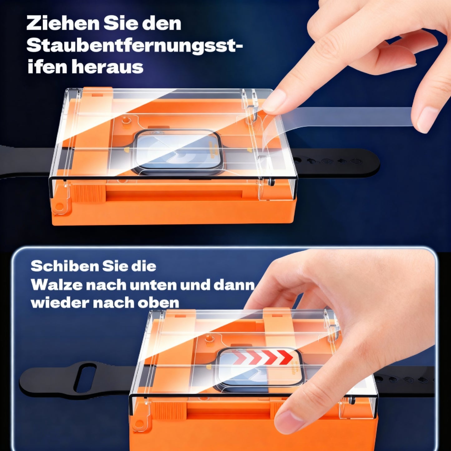Schutzglas für Apple Watch mit Auto-Installationstool 40-49mm 9H HD 2er Set
