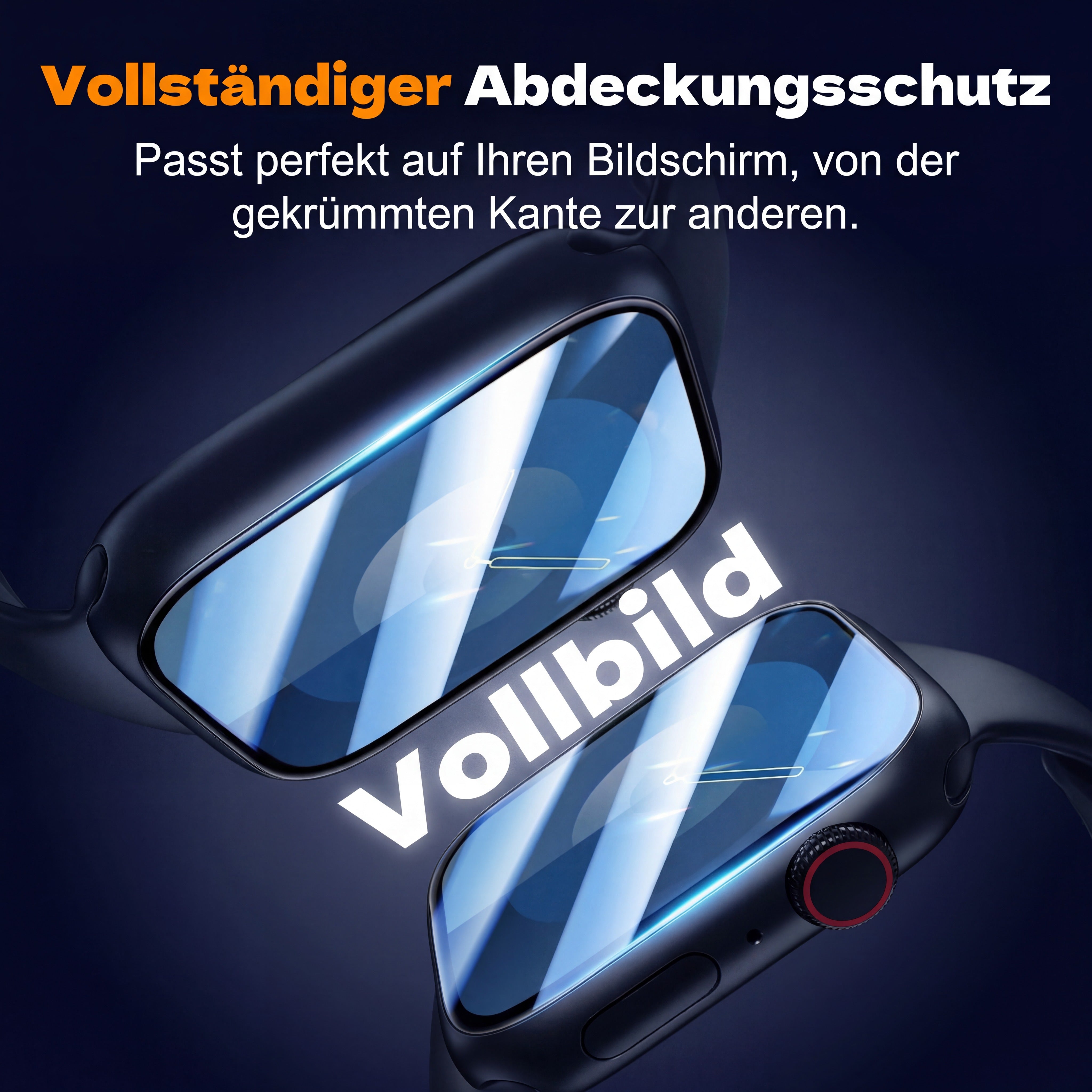 Schutzglas Apple Watch mit Auto-Installationstool 40-49mm 9H HD 2er Set