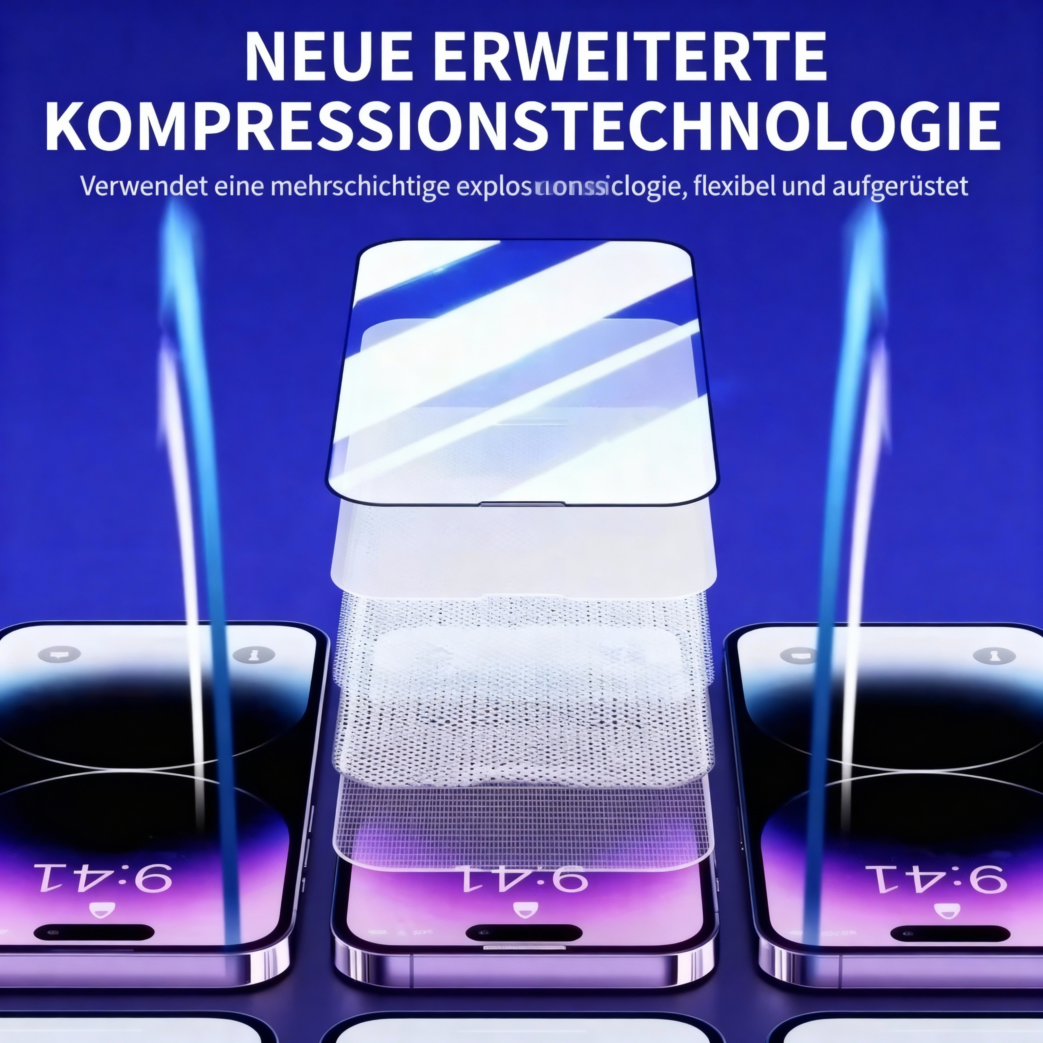 Elexum Staubfrei Schutzglas mit One-Click Montagehilfe für Samsung