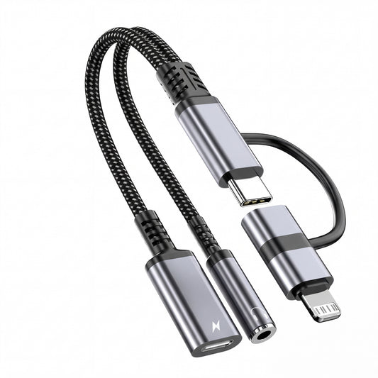 USB-C auf 3,5mm Klinke Adapter mit Ladefunktion