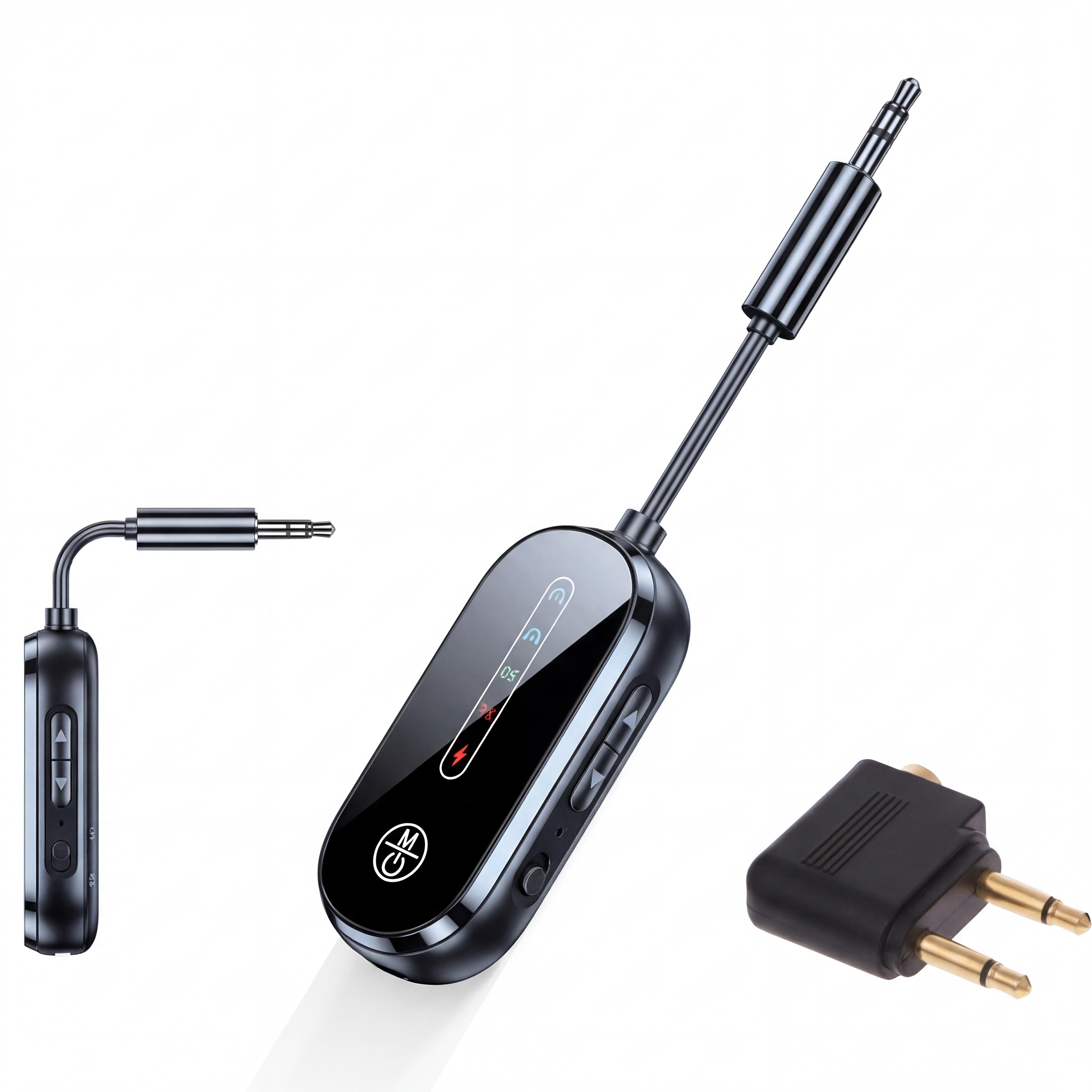 Bluetooth 5.3 Audio Adapter 2-in-1 Sender Empfänger TV PC Flugzeug AUX