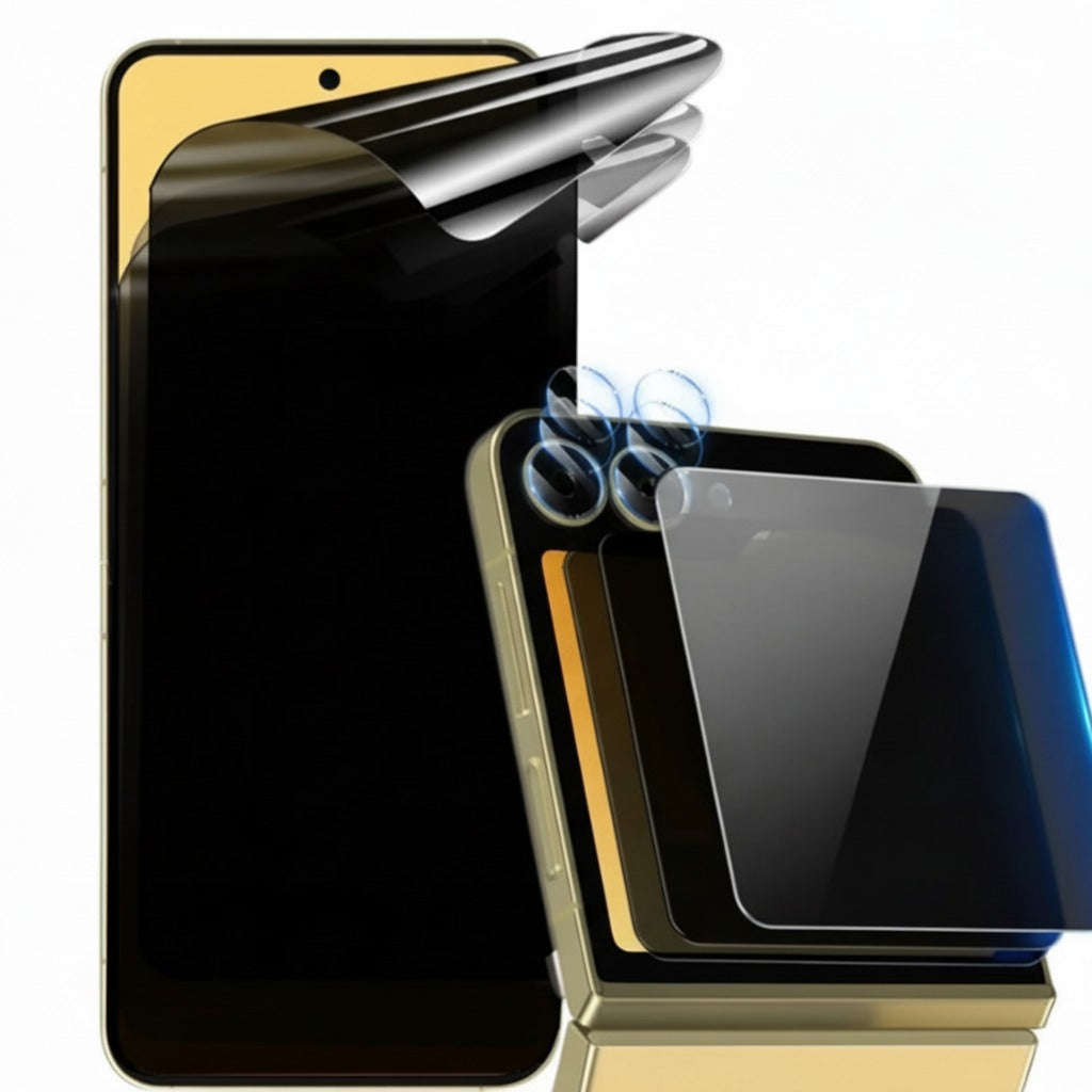 Privacy Schutzfolien Set für Z Flip 7/6/5/4 – Hydrogel & Kameraschutz
