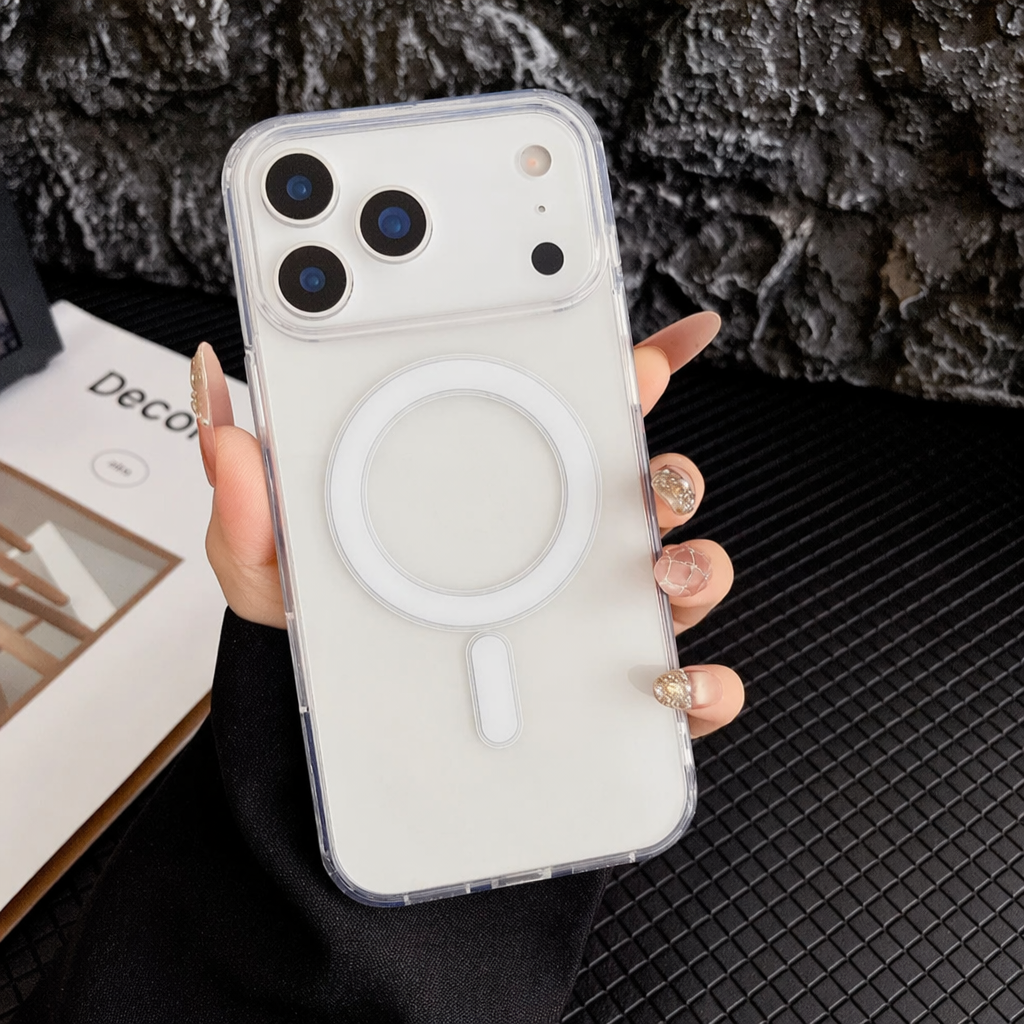 Cover Magnetico Trasparente per iPhone 17 16 15 14 13 Pro Max Trasparente