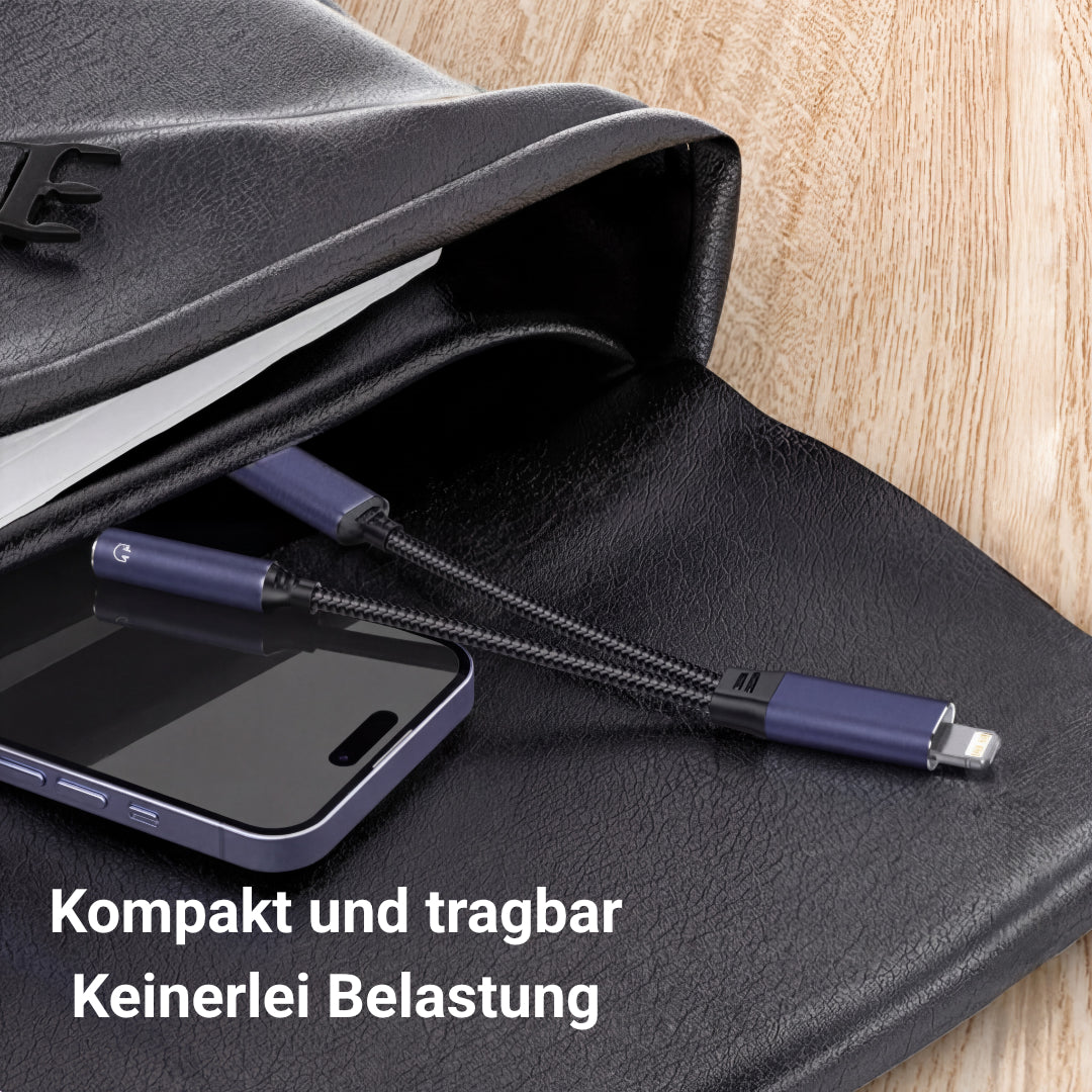 Lightning auf 3,5mm Klinke Adapter mit Ladefunktion iPhone 14 13 12 11