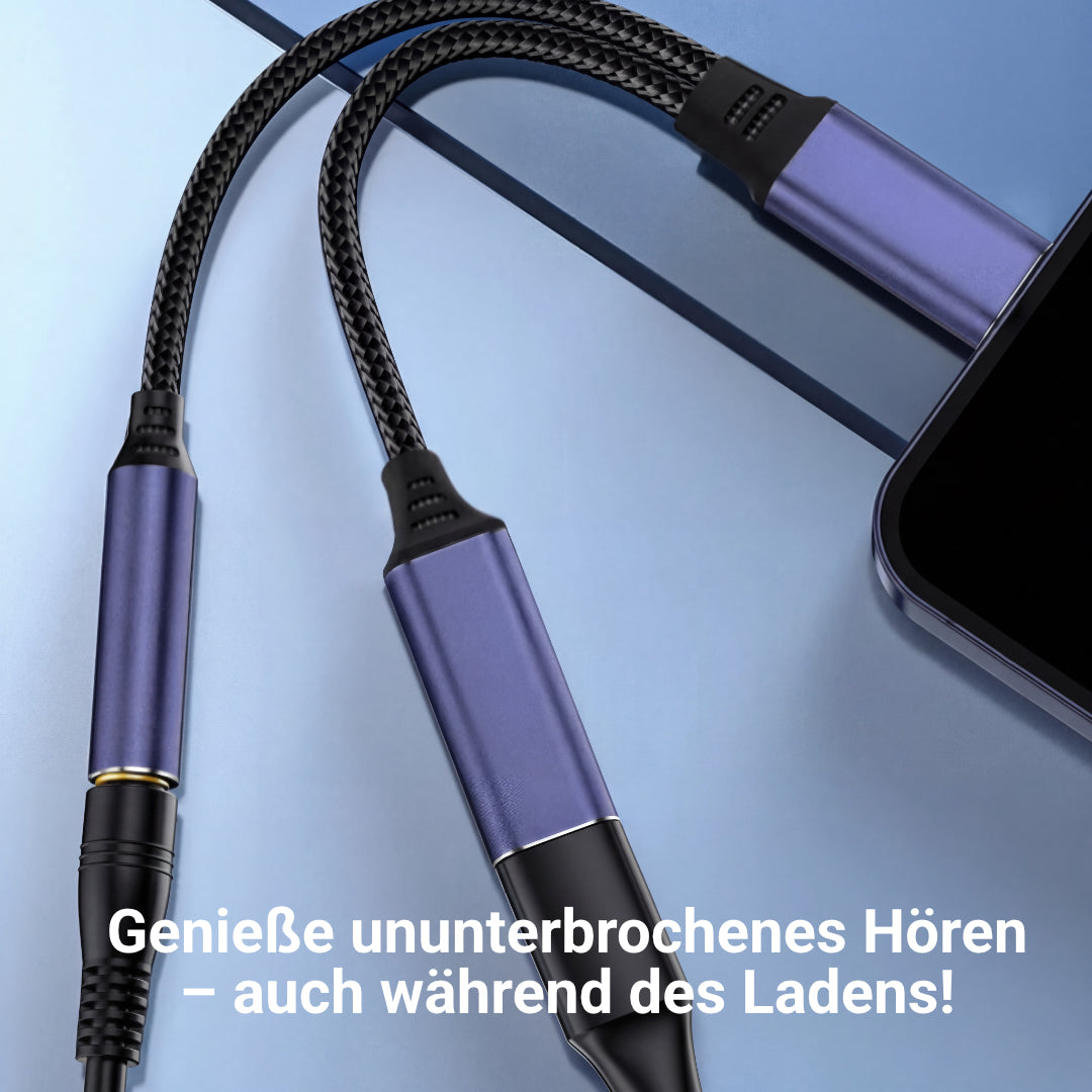 Lightning auf 3,5mm Klinke Adapter mit Ladefunktion iPhone 14 13 12 11